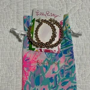 Lilly Pulitzer gold hoop earrings
